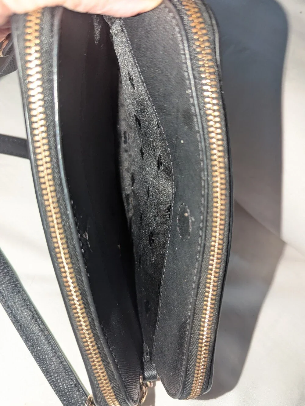Kate Spade Cameron Double Zip Black Leather Crossbody bag